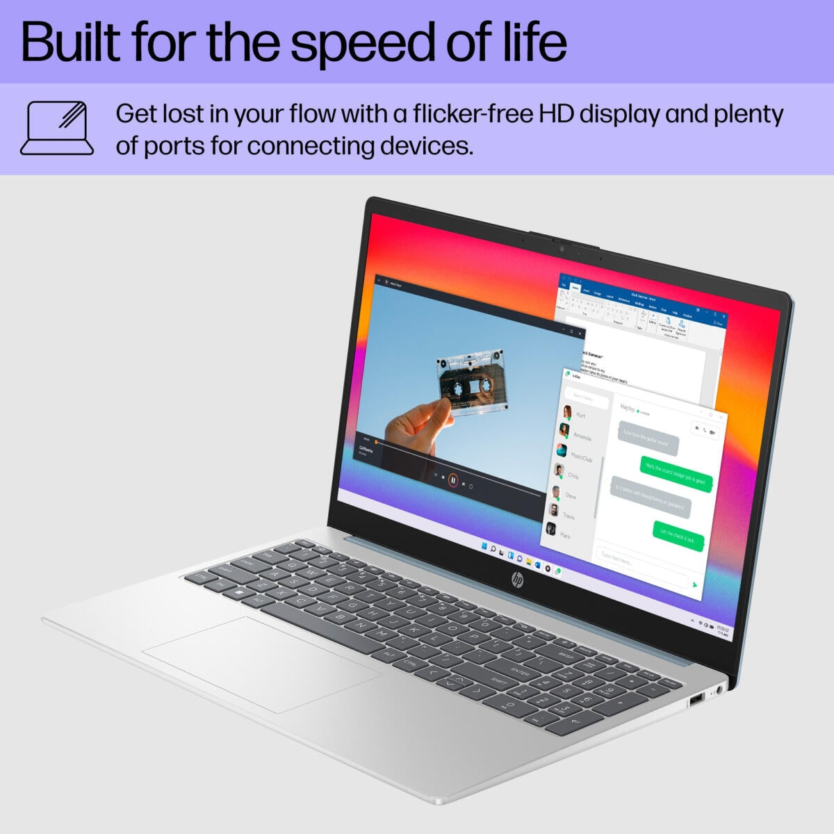 HP 15-FD0015TG 15.6" HD Notebook, Intel N200, 3.70GHz, 8GB RAM, 256GB SSD, Win11HS - 8C343UA#ABA