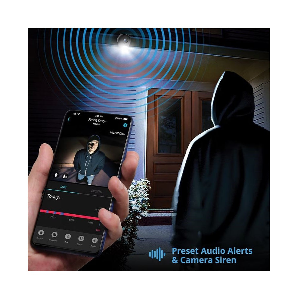 Night Owl CL-FT4D1-84L 2-Way Audio 12 Channel 4 Camera 2K DVR Security System with 1TB Hard Drive