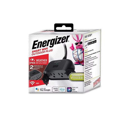 Energizer Connect Smart Wi-Fi Weather Resistant Indoor/Outdoor Plug (2nd Generation) EOX3-1002-BLK