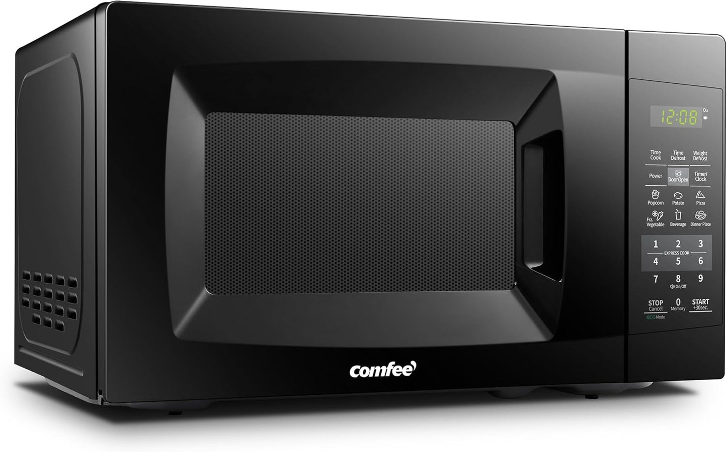 Comfee 0.7 cu. ft. 700 Watt Compact Countertop Microwave in Black with Safety lock, One-Touch Button and Eco Mode EM720CPL-PMB