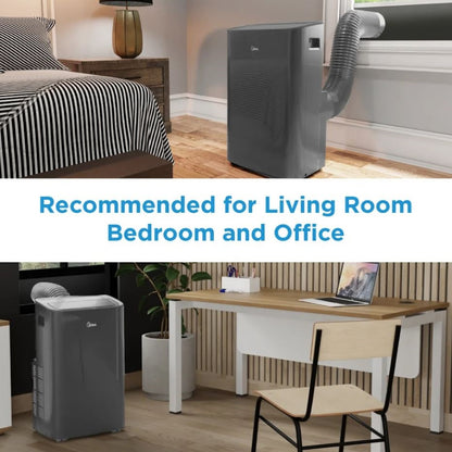 Midea 10,000 BTU DOE Smart Portable Air Conditioner with Heat, for spaces up to 450 sq. ft. MAP10HS1XWGR-T