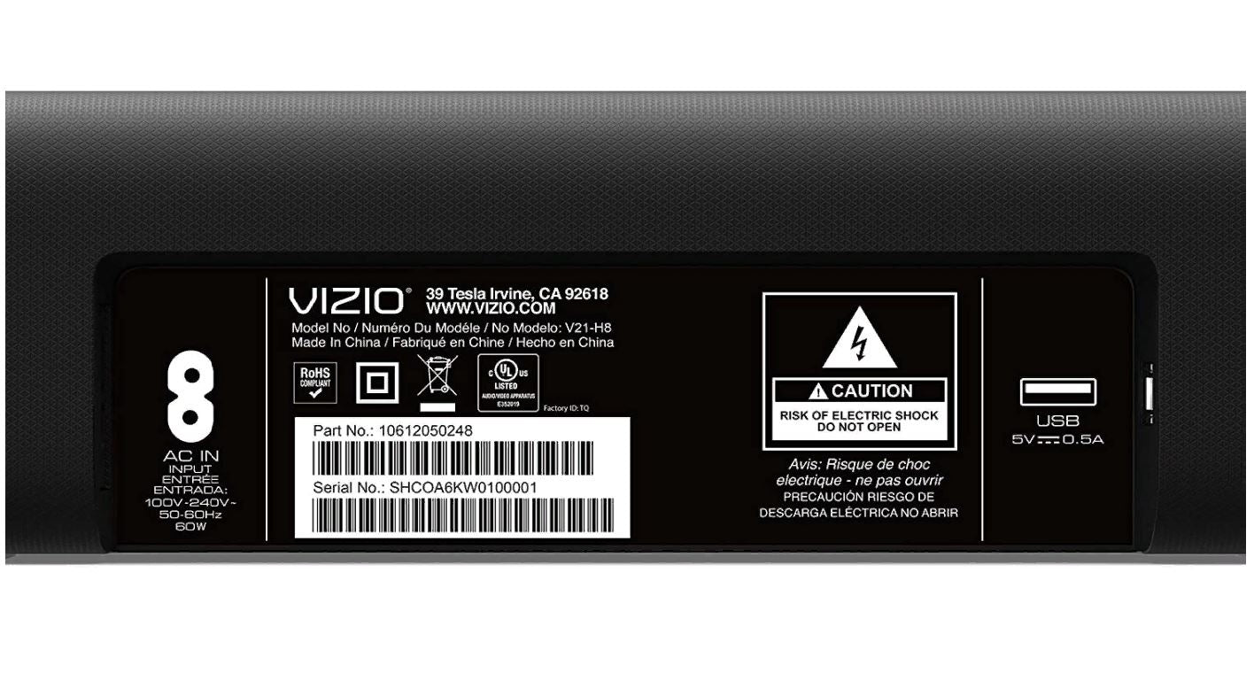 VIZIO V-Series 2.1 Channel Sound Bar System with Wireless Subwoofer Black V21-H8R