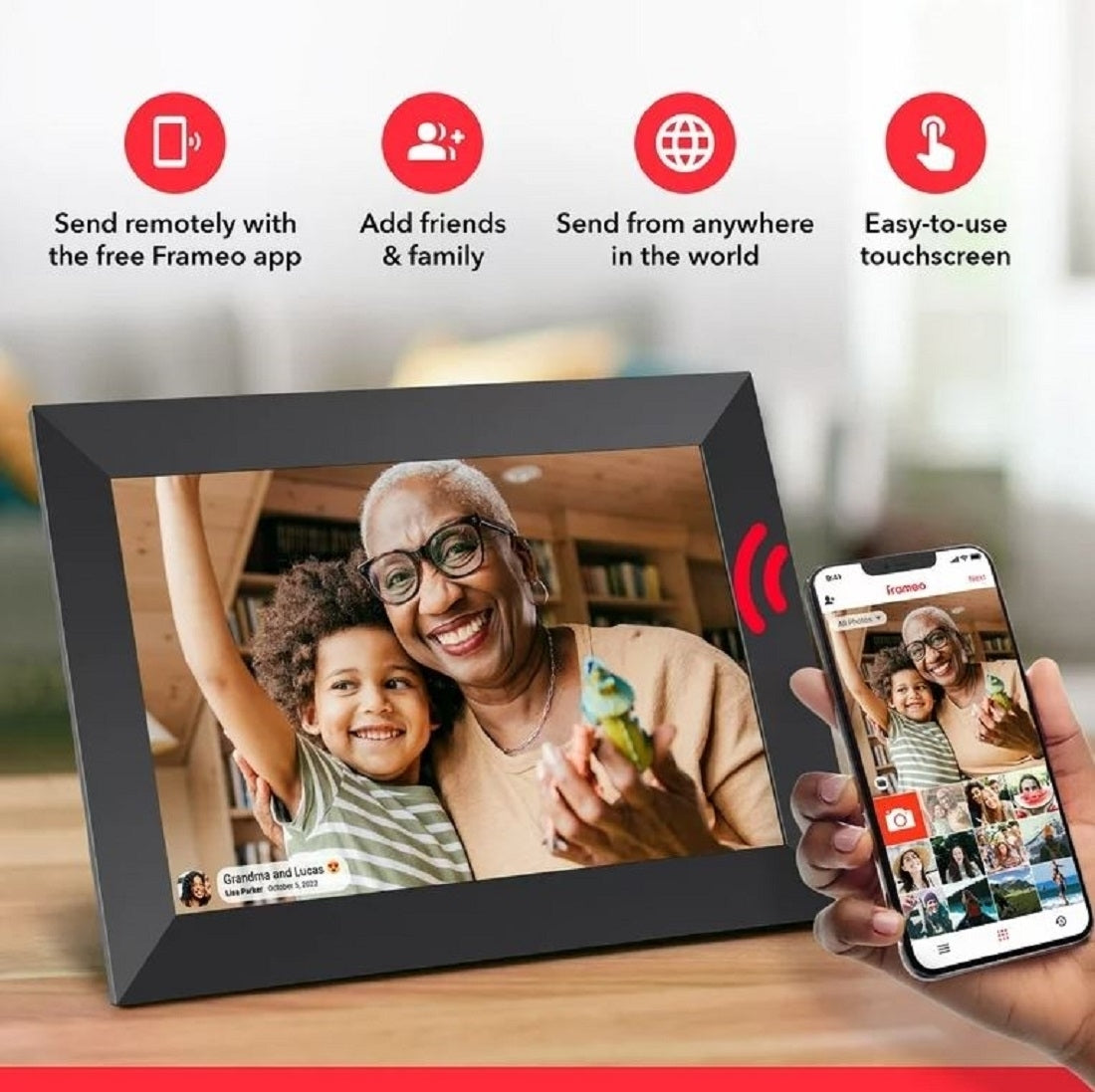 ONN 7” Wi-Fi Digital Picture Frame | Send Photos & Videos Instantly via the Free Frameo App 100096732