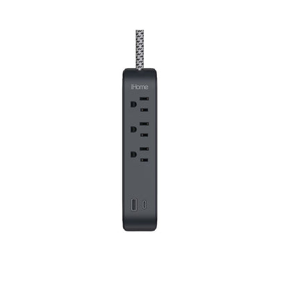 iHome Power Strip with USB and Cord Black 2IHAC2268B0L2