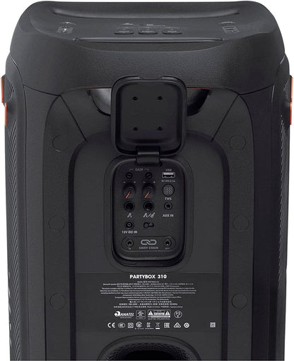 JBL PartyBox 310 Portable Party Speaker 240 Watts Black, 18 hrs battery life, Multicolor light, IPX4 Splashproof - JBLPARTYBOX310