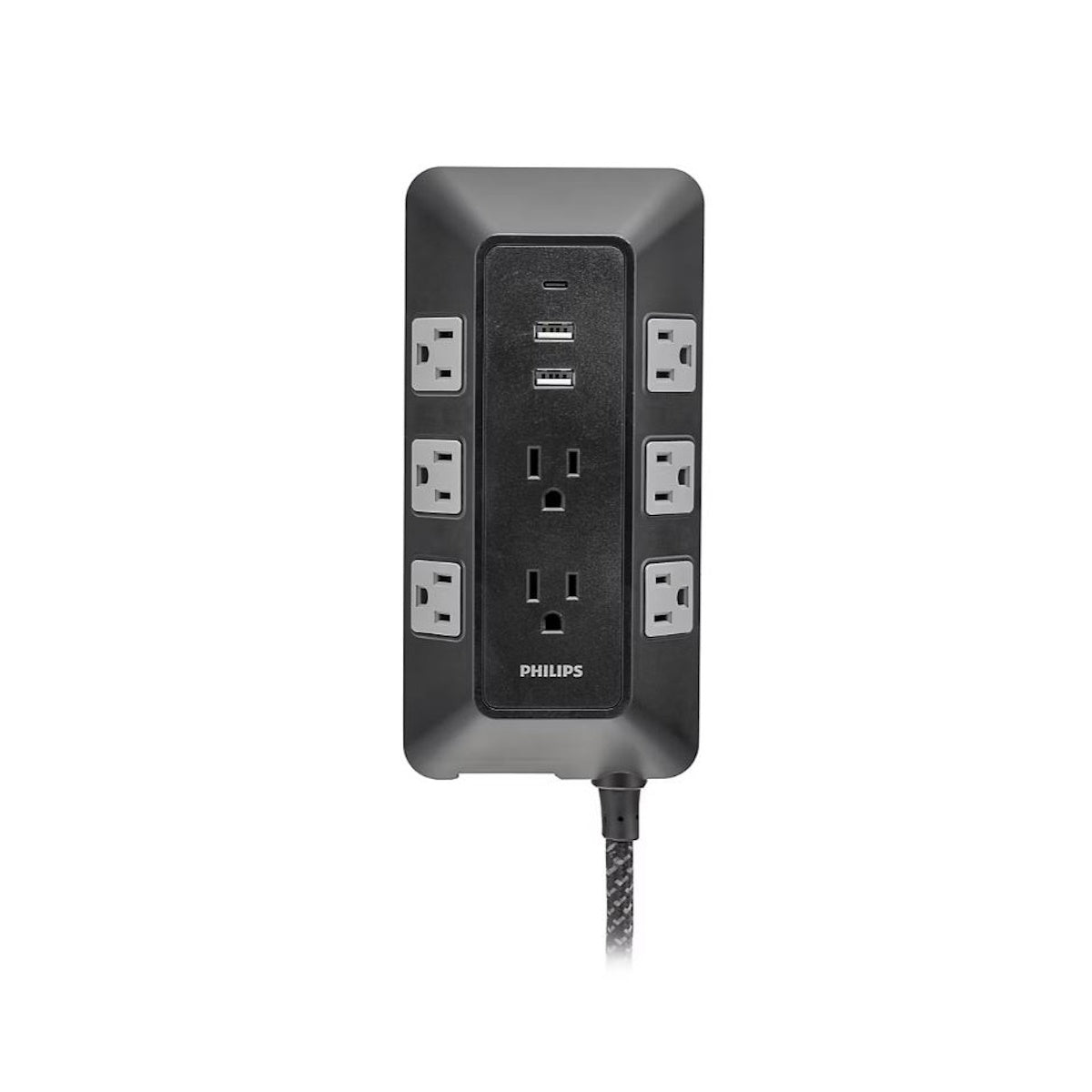 Philips 17-Outlet Surge Tap/Protector Combo Pack Black/Gray SPP9853B/37-T1-DI1