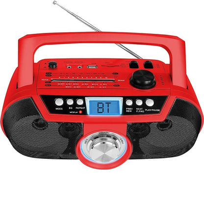 Technical Pro Rechargeable Bluetooth Portable Solar Powered Speaker with USB /SD Inputs Red