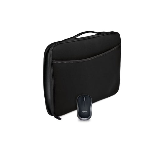 Logitech 16" Laptop Sleeve with M185 Wireless Mouse – Black, 910-007180