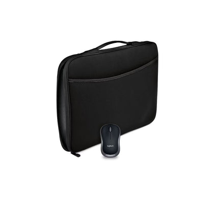 Logitech 16" Laptop Sleeve with M185 Wireless Mouse – Black 910-007180