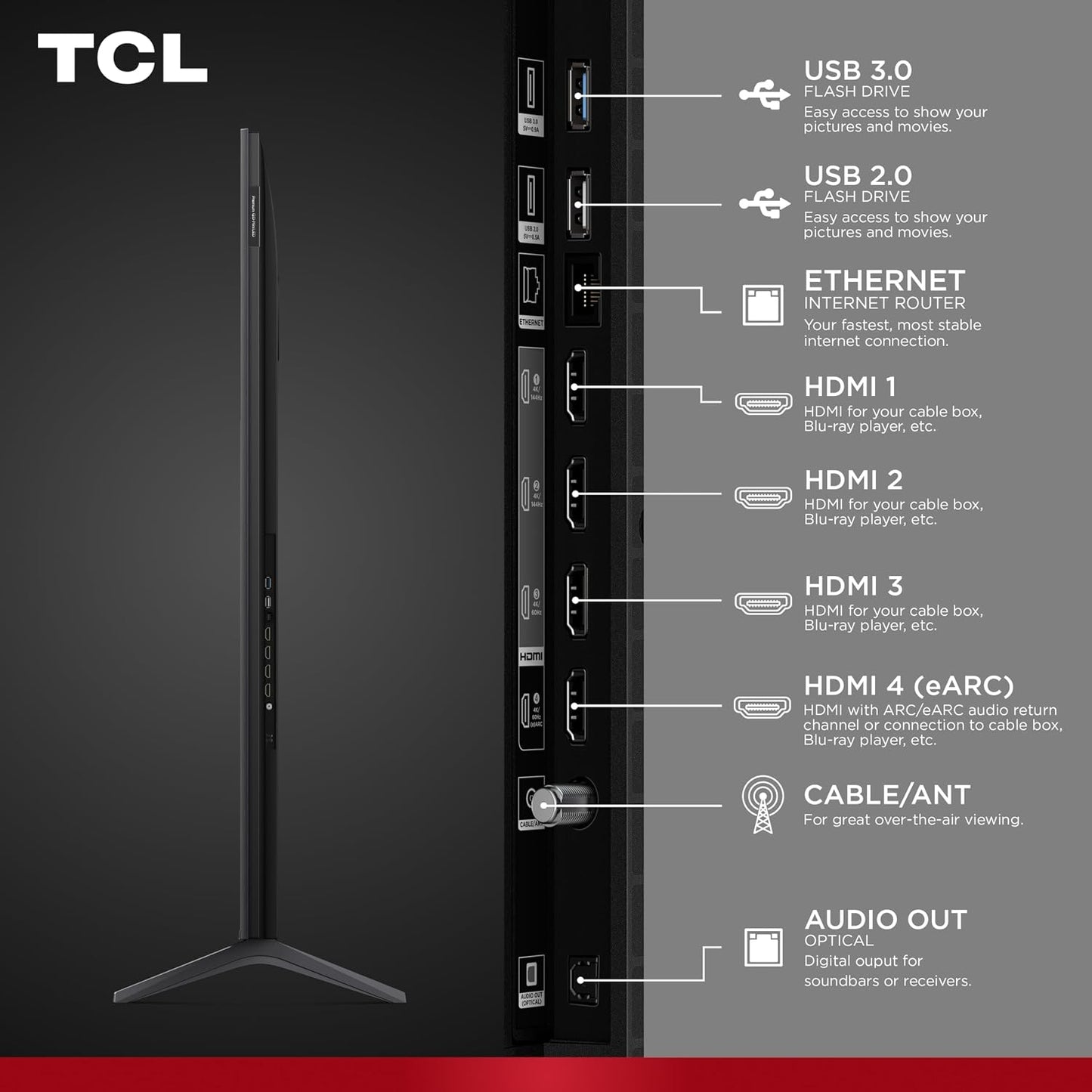 TCL 55" 55QM64L 4K UHD HDR QD Mini-LED 144Hz Dolby Atmos Fire TV Smart TV - 2026