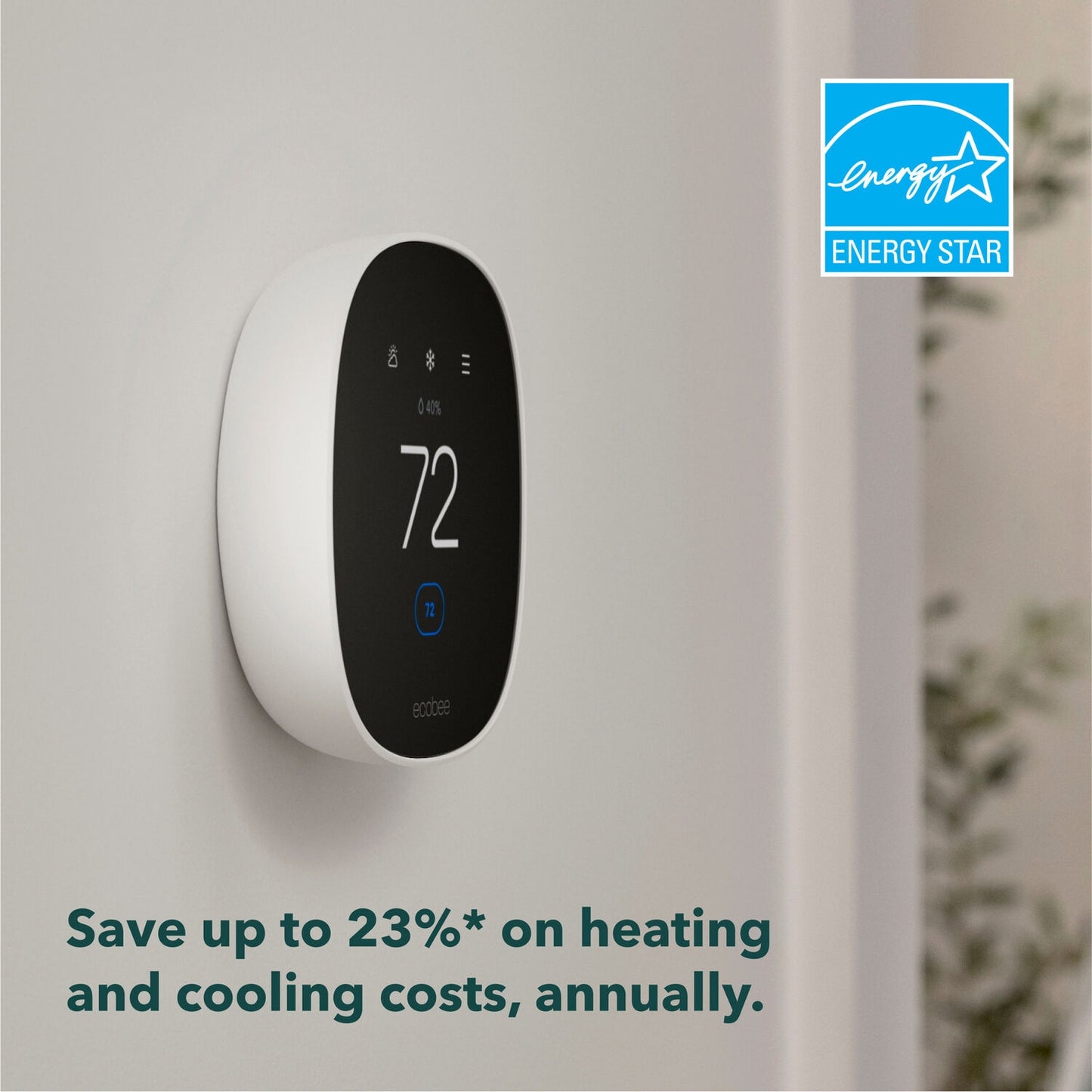 ecobee - Smart Thermostat Essential - Programmable Wi-Fi Thermostat - Works with Siri, Alexa, and Google