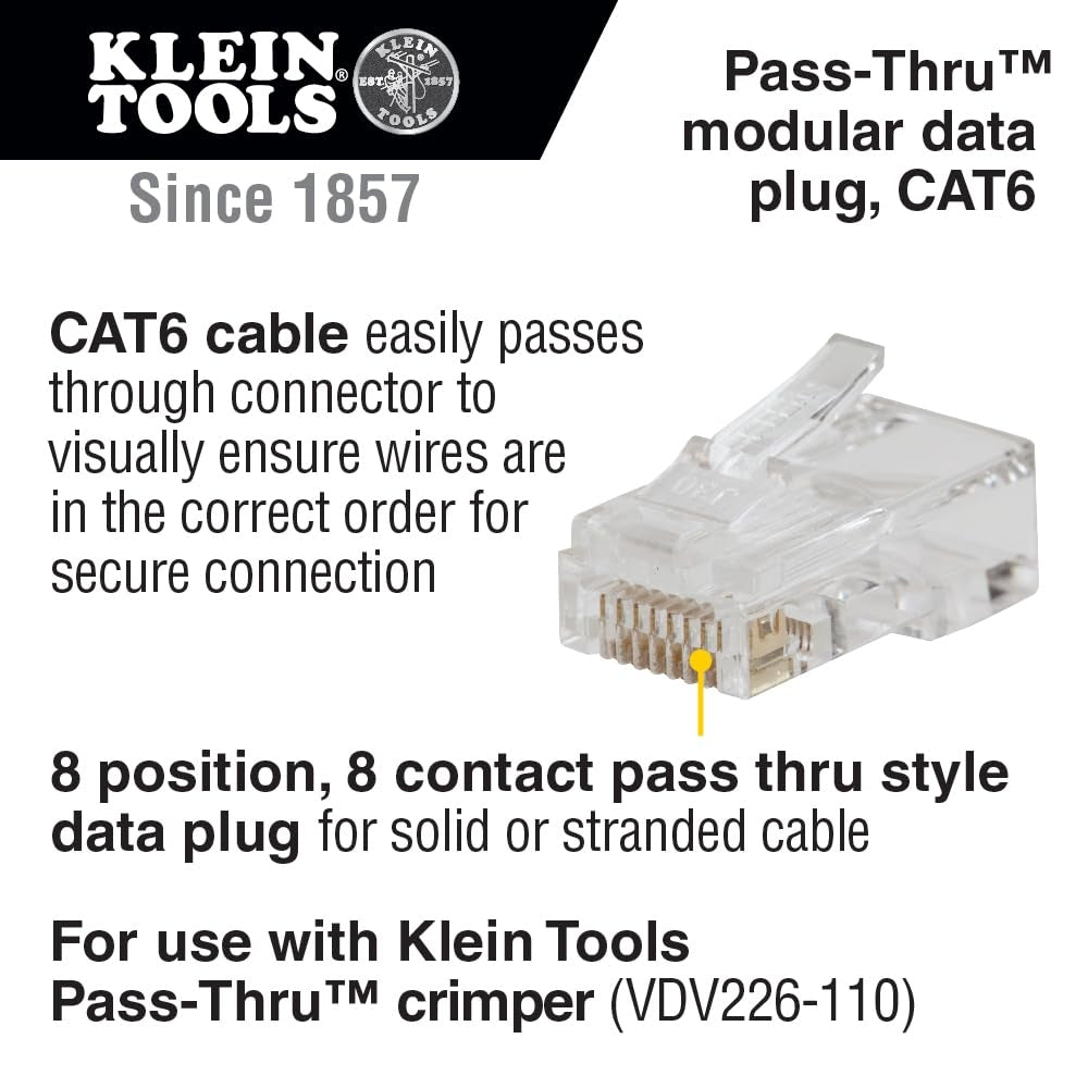Klein Tools 80072 RJ45 Cable Tester Kit with LAN Scout Jr. 2, Coax Crimper/Stripper/Cutter Tool and Pass-Thru Modular Data Plug