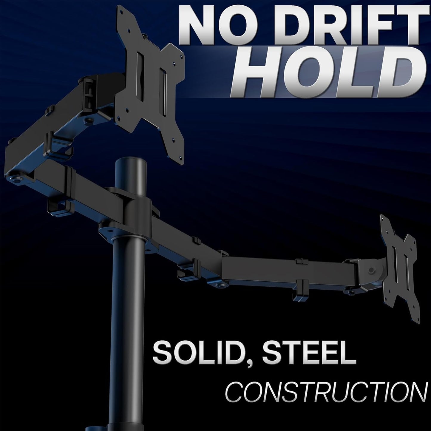 VIVO Dual Monitor Desk Mount, Holds 2 Computer Screens up to 30 inches and 22lbs Each Black, STAND-V002