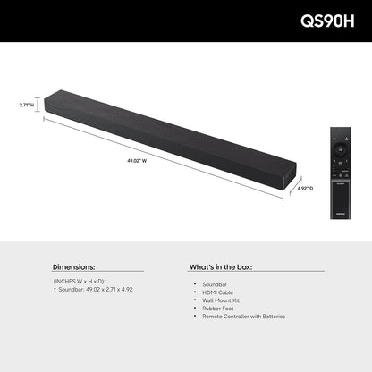 Samsung - Q-Series Soundbar 7.1.2 ch with Built-In Woofers - Graphite Black HW-QS90H/ZA