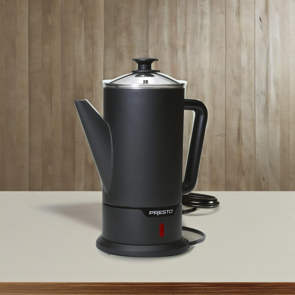 Presto 02815 Black Stainless Steel 12-Cup Cordless Coffee Percolator