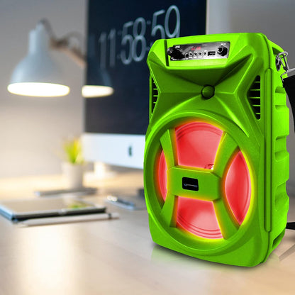 Technical Pro SPARK8GNEON Rechargeable 8" Bluetooth LED Speaker with USB Card Inputs