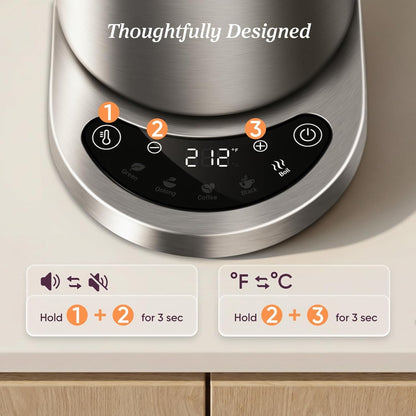 Cosori Stainless Steel Electric Kettle with Temperature Control, 1.7L CEK-S153-VUS