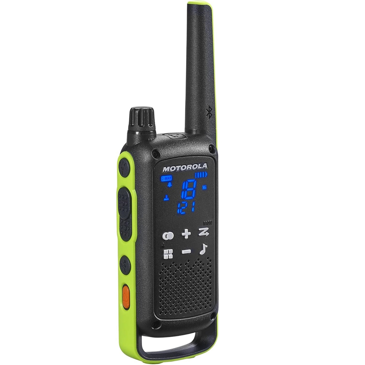 Motorola Solutions T803 Waterproof IP54 Two Way Radio Walkie Talkie 35 mi. Bluetooth w/Charging Dock 2-Pack Lime Green