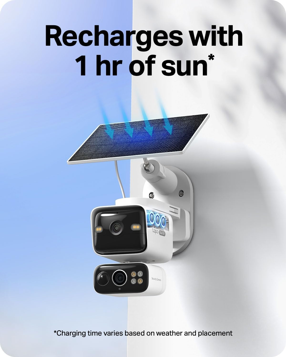 TP-Link Tapo C645D Solar-Powered Outdoor Dual Lens Pan & Tilt Security Camera Kit with Night Vision & Spotlights