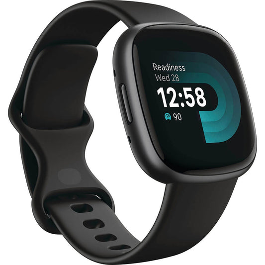 Fitbit Versa 4 Fitness Smartwatch Bundle Black/Graphite FB523BKBKL