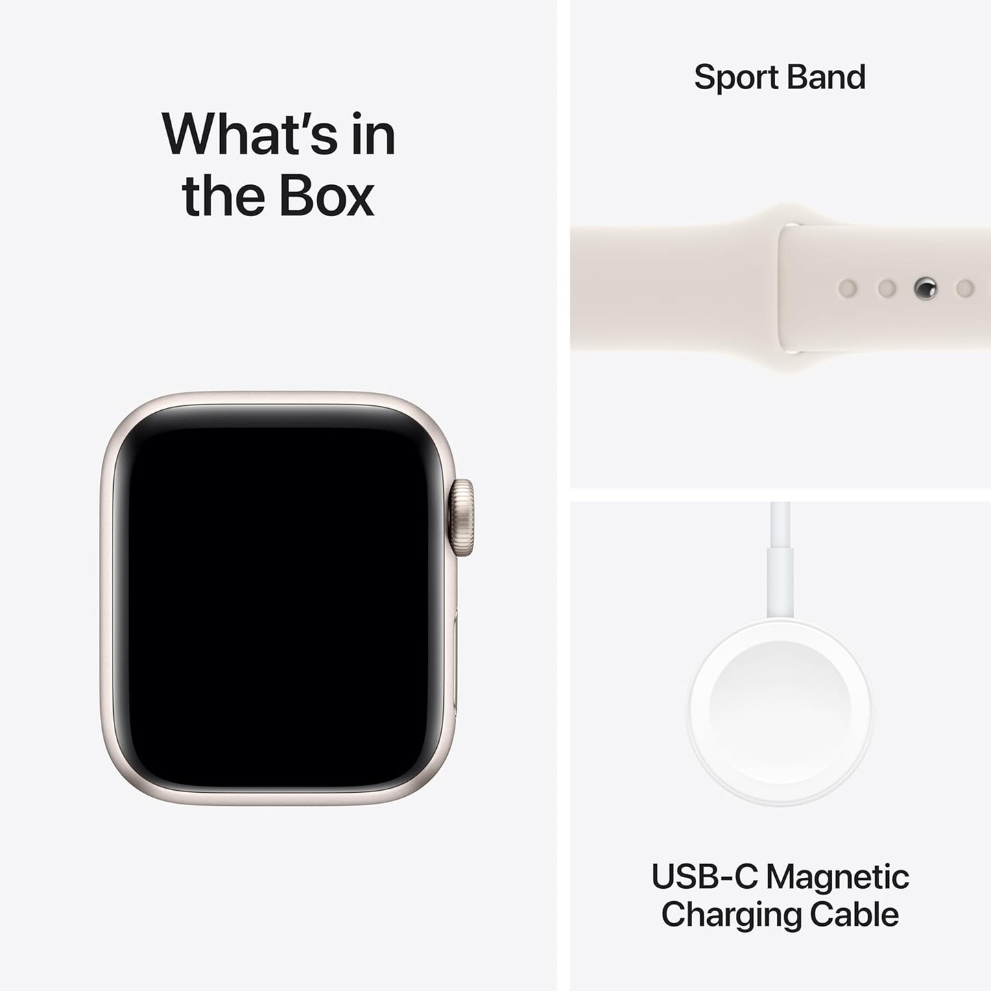 Apple Watch SE 2nd Gen (GPS) 40mm Aluminum Case with Starlight Sport Band MXEF3LL/A