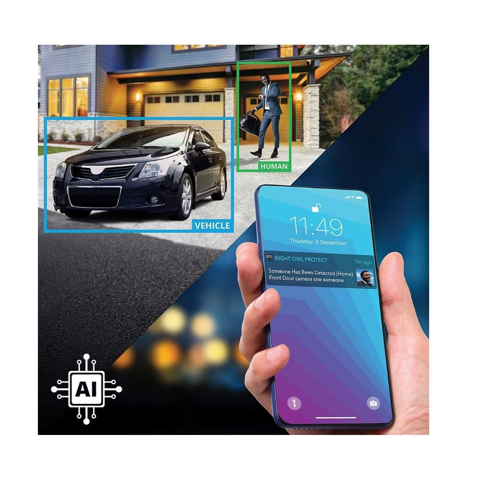 Night Owl CL-FT4D1-84L 2-Way Audio 12 Channel 4 Camera 2K DVR Security System with 1TB Hard Drive