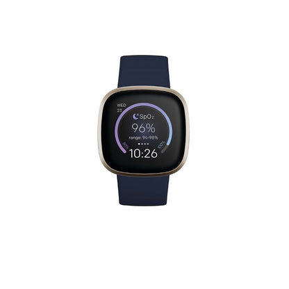 Fitbit Versa 3 Smartwatch Bundle with Small and Large Bands and Bonus Large Accessory Band - Midnight FB511GLNVS