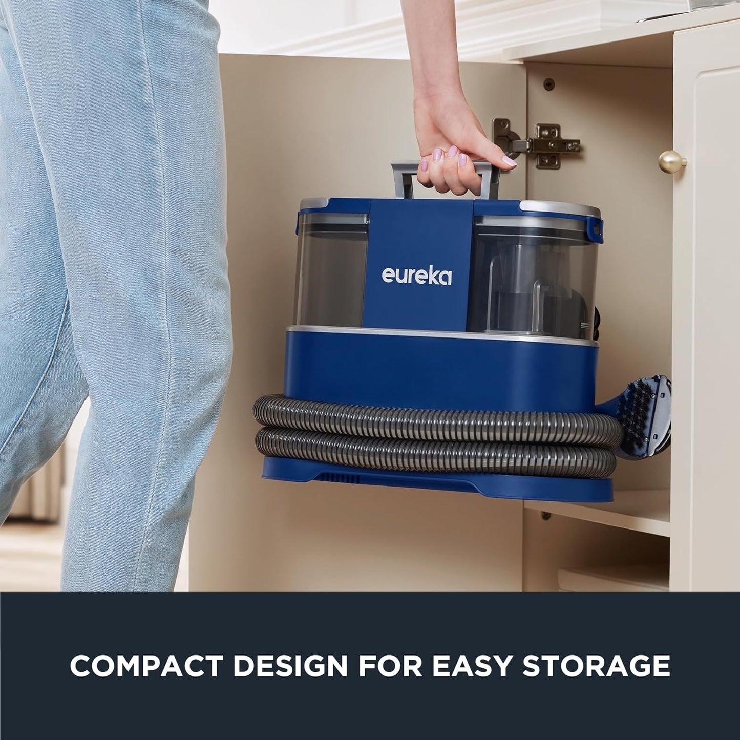 EUREKA Portable Carpet and Upholstery Cleaner, Spot Cleaner for Pets, 50.7oz Large Water Tank, NEY100 with Cleaning Formula, Blue