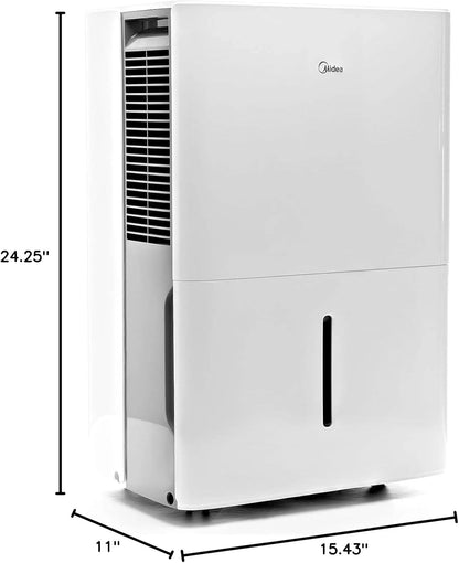 Midea 50 pt. Smart Dehumidifier for Basement, Room, or Garage - Covers up to 4,500 sq. ft. MAD50PS1WS