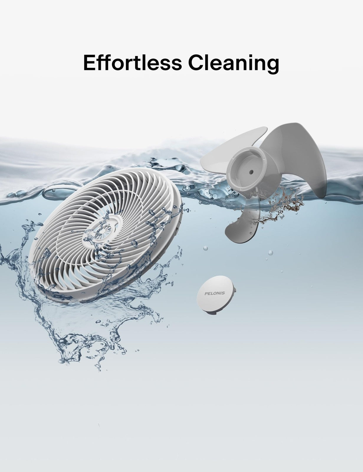 Pelonis 9" Oscillating Wall Fan with Remote Control - 33ft Airflow & 3 Speed Settings PSFW16R2AWW