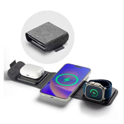 Mophie 3-in-1 Travel Charger with MagSafe 15W, Charge Up to 3 Devices Simultaneously, Designed for travel - WRLS-TRIFOLD-MS-WATCH-A