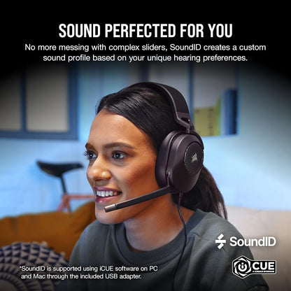 CORSAIR - HS65 SURROUND Wired Gaming Headset for PC, PS5, and PS4 - Black CA-9011270