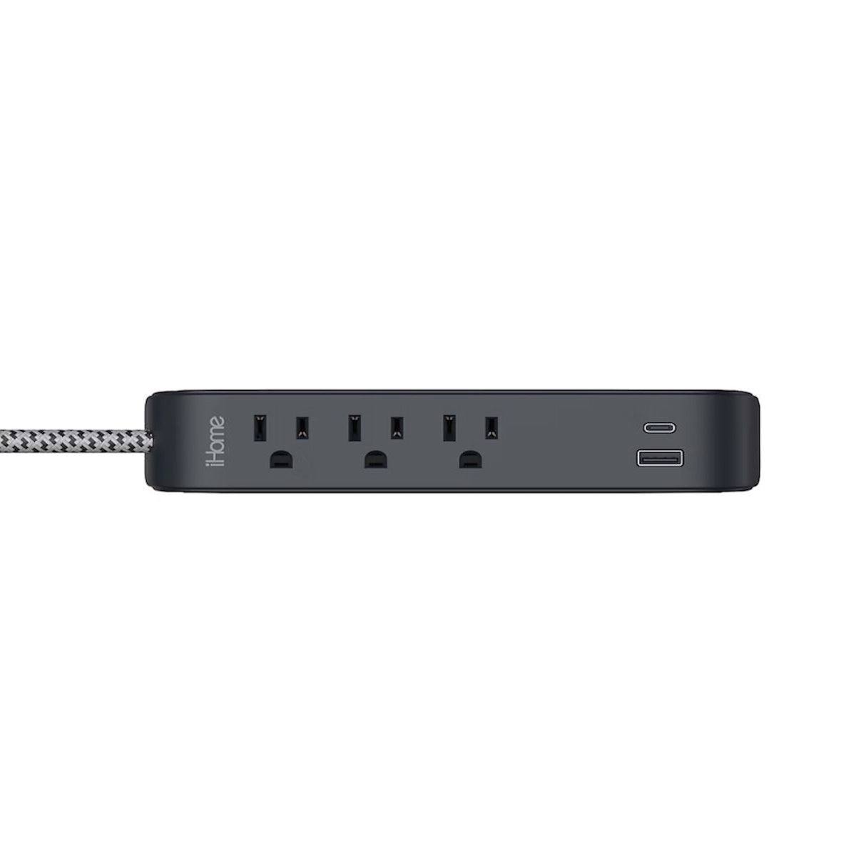 iHome Power Strip with USB and Cord Black 2IHAC2268B0L2