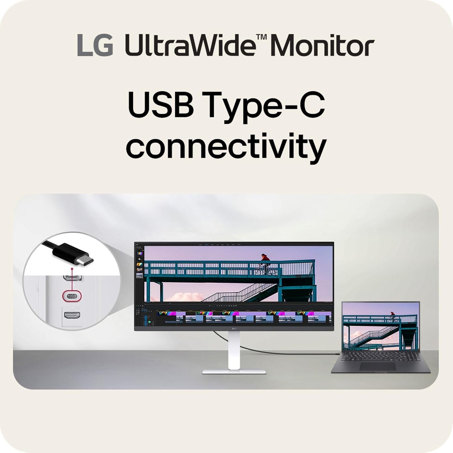 LG - 34U530A-W 34" UltraWide WFHD Monitor, 100Hz, HDR 400, HDMI, DP, USB-C, Tilt/Height/Swivel - White