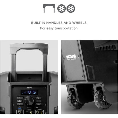 ION Audio Power Glow 300 Portable Bluetooth Loudspeaker with Wired Microphone IPA118A