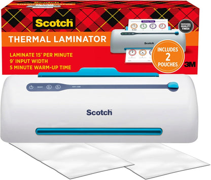 Scotch TL906 Pro Thermal Laminator, 9" Width - White/Blue for Home, Office, or School