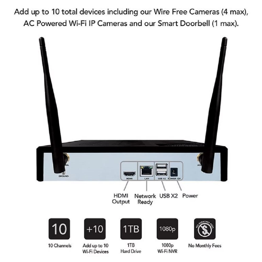 Night Owl 10-Channel 3-Camera 1080p Smart Security System 1TB HDD CL-BWNP2-32B1