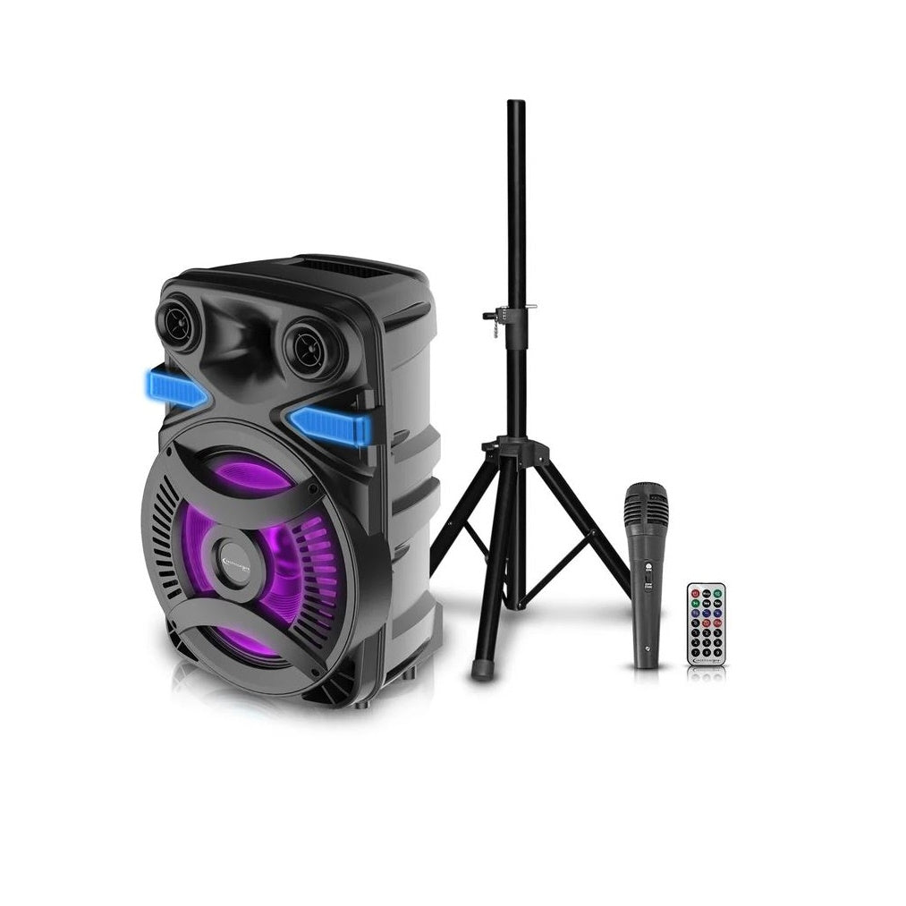Technical Pro Rechargeable 15" Bluetooth LED Speaker Package with Tripod & Microphone XP15PKG