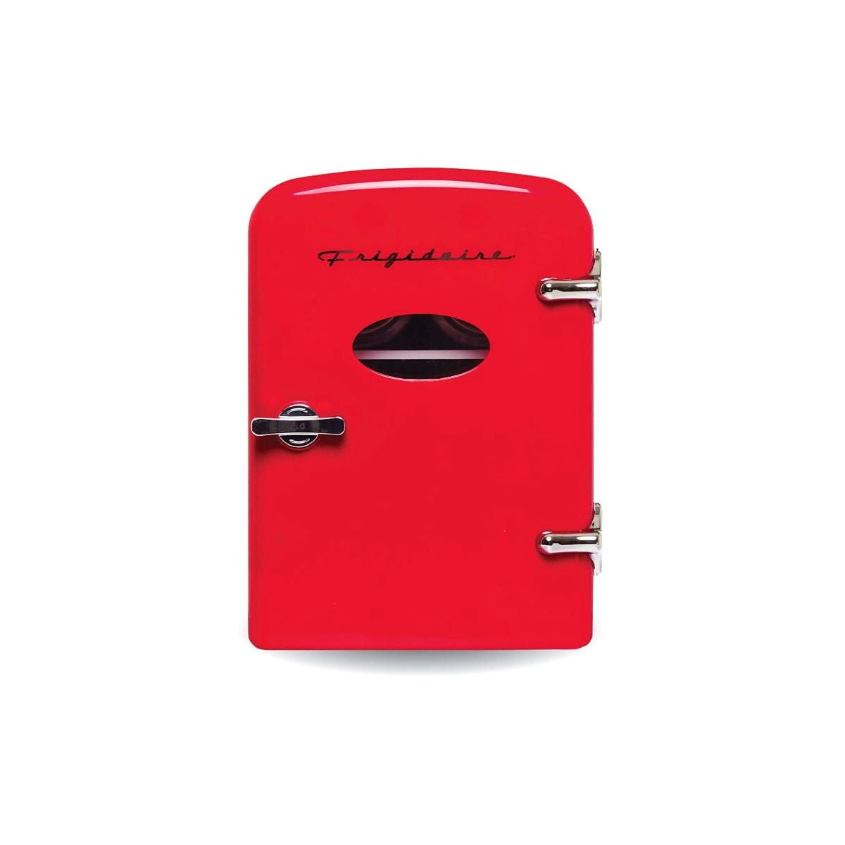 Frigidaire Mini Portable Compact Personal Fridge, 4 Liter Capacity, 6 Cans, Freon-Free & Eco Friendly, Includes Home Plug & 12V Car Charger, Red (Renewed)