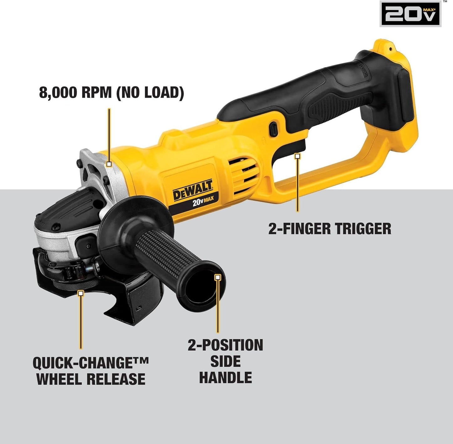 DEWALT 20V MAX Lithium Ion 4.5/5in Cut-Off Tool Bare Tool DCG412B
