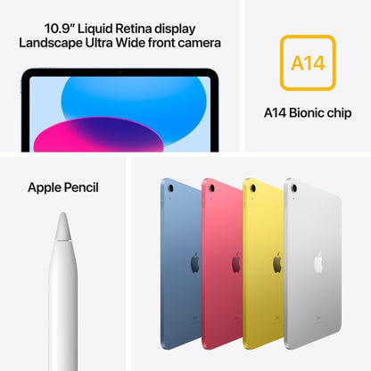 Apple 10.9" iPad 10th Gen 256GB Wi-Fi Only 12MP camera Wi-Fi 6, Silver MPQ83LL/A
