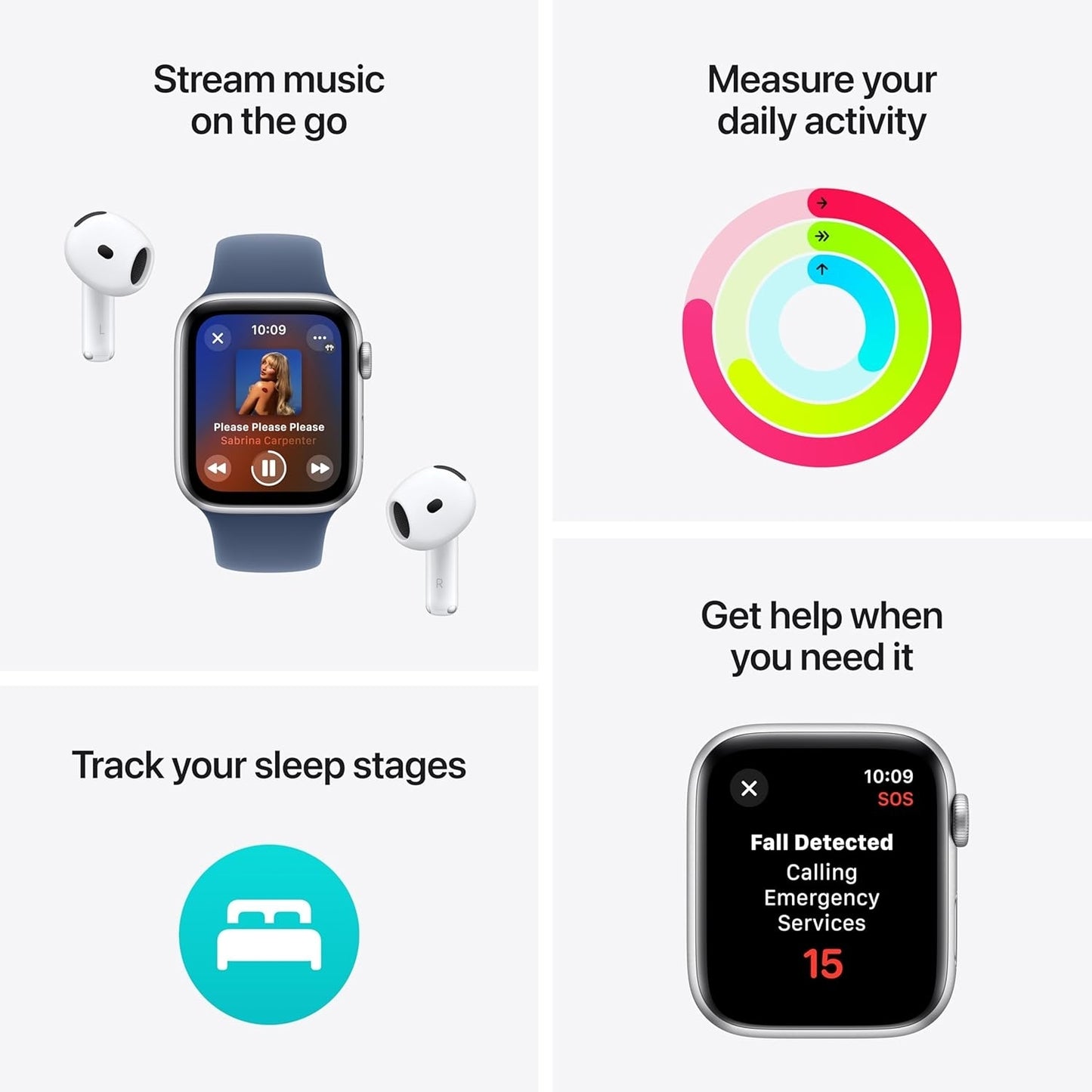 Apple Watch SE 2nd Gen (GPS) 40mm Aluminum Case with Starlight Sport Band MXEF3LL/A