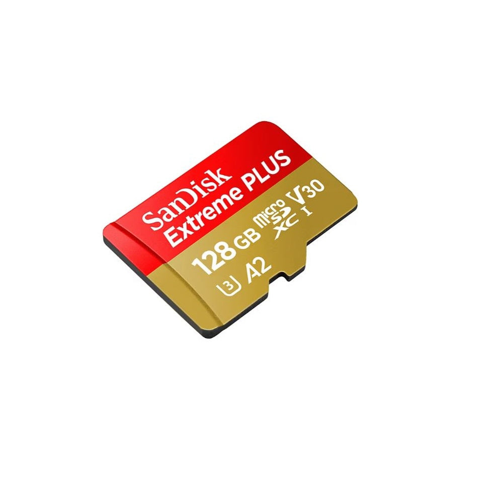 SanDisk Extreme PLUS microSDXC UHS-I card, 128GB, with A2 Performance SDSQXBD-128G-AJLMA