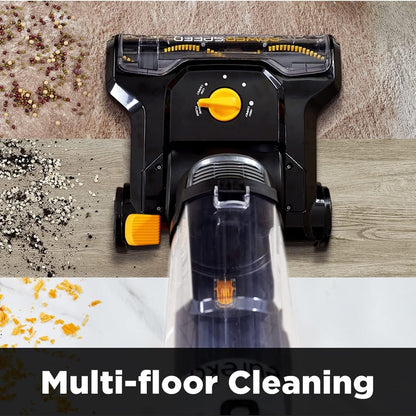 EUREKA PowerSpeed Lightweight Powerful Upright Vacuum Cleaner for Carpet and Hard Floor, Pet Turbo, Black/Yellow NEU181D