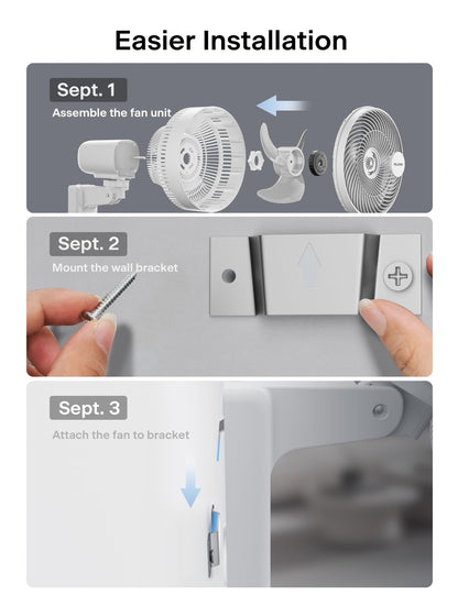 Pelonis 9" Oscillating Wall Fan with Remote Control - 33ft Airflow & 3 Speed Settings PSFW16R2AWW