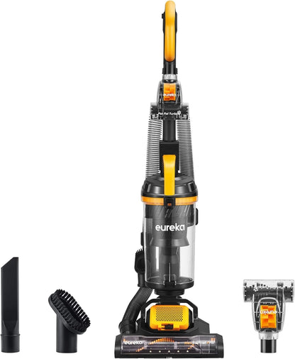 Eureka MaxSwivel Pro NEU350 – Upright Vacuum with Pet Tool & Wide Swivel, Yellow