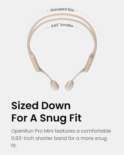 Shokz OpenRun Pro Mini Premium Bone Conduction Open-Ear Sport Headphones Beige S811-MN-BG-US