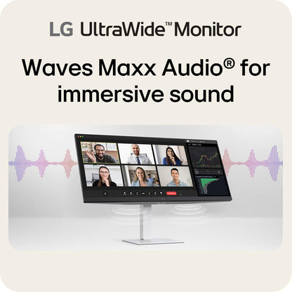 LG - 34U530A-W 34" UltraWide WFHD Monitor, 100Hz, HDR 400, HDMI, DP, USB-C, Tilt/Height/Swivel - White