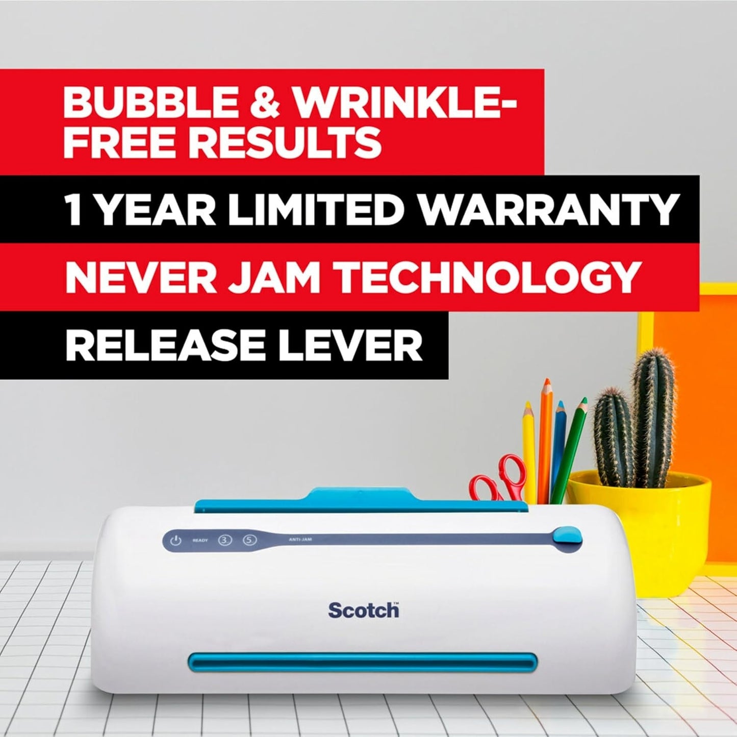 Scotch TL906 Pro Thermal Laminator, 9" Width - White/Blue for Home, Office, or School