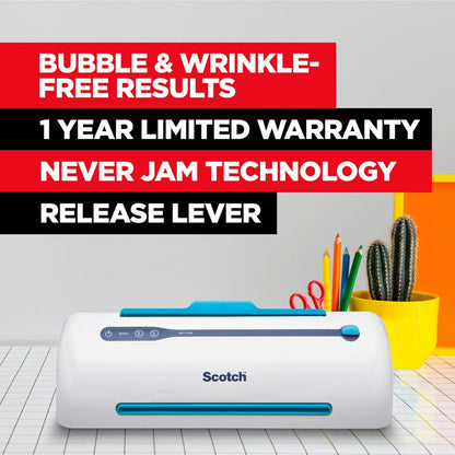 Scotch TL906 Pro Thermal Laminator, 9" Width - White/Blue for Home, Office, or School
